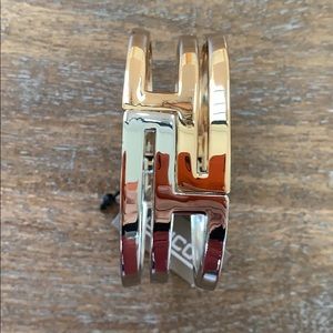 NWT Chico’s GLAM GEO hinged two-tone bracelet